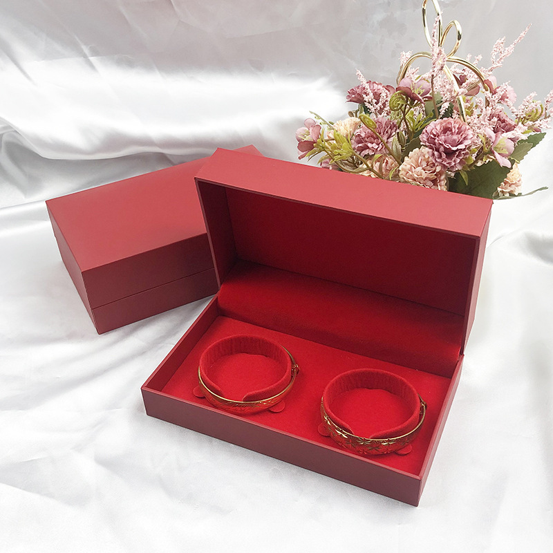 メーカー直売の赤い両手のブレスレットの箱の黄金の宝石の結婚祝いのブレスレットの箱の現物の卸売りのアクセサリーの箱のアクセサリーの収納|undefined