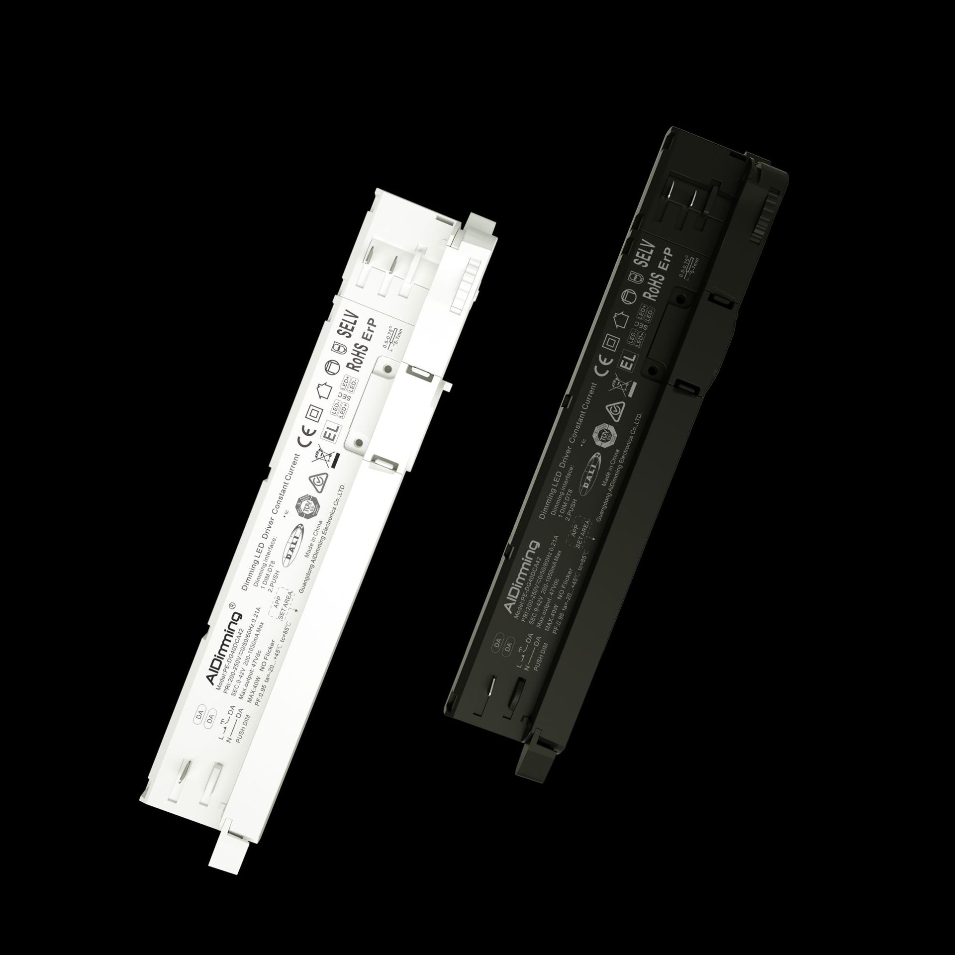 DG40DCA过认证一体式导轨DALI调光调色电源六线三回路NFC调电流