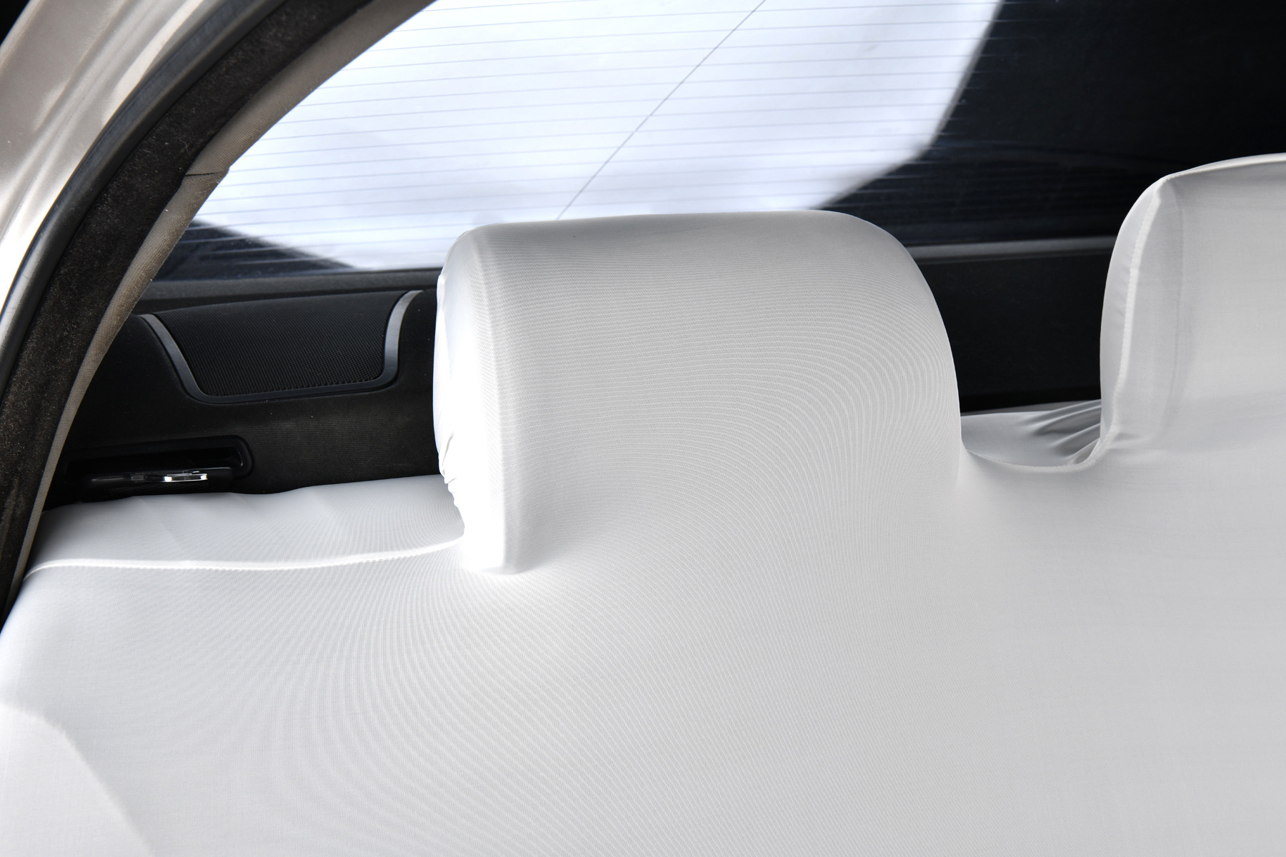 Ice silk elastic car rear seat cushion cover with cooling backrest and seat cushion integrated seat protector, universal fit