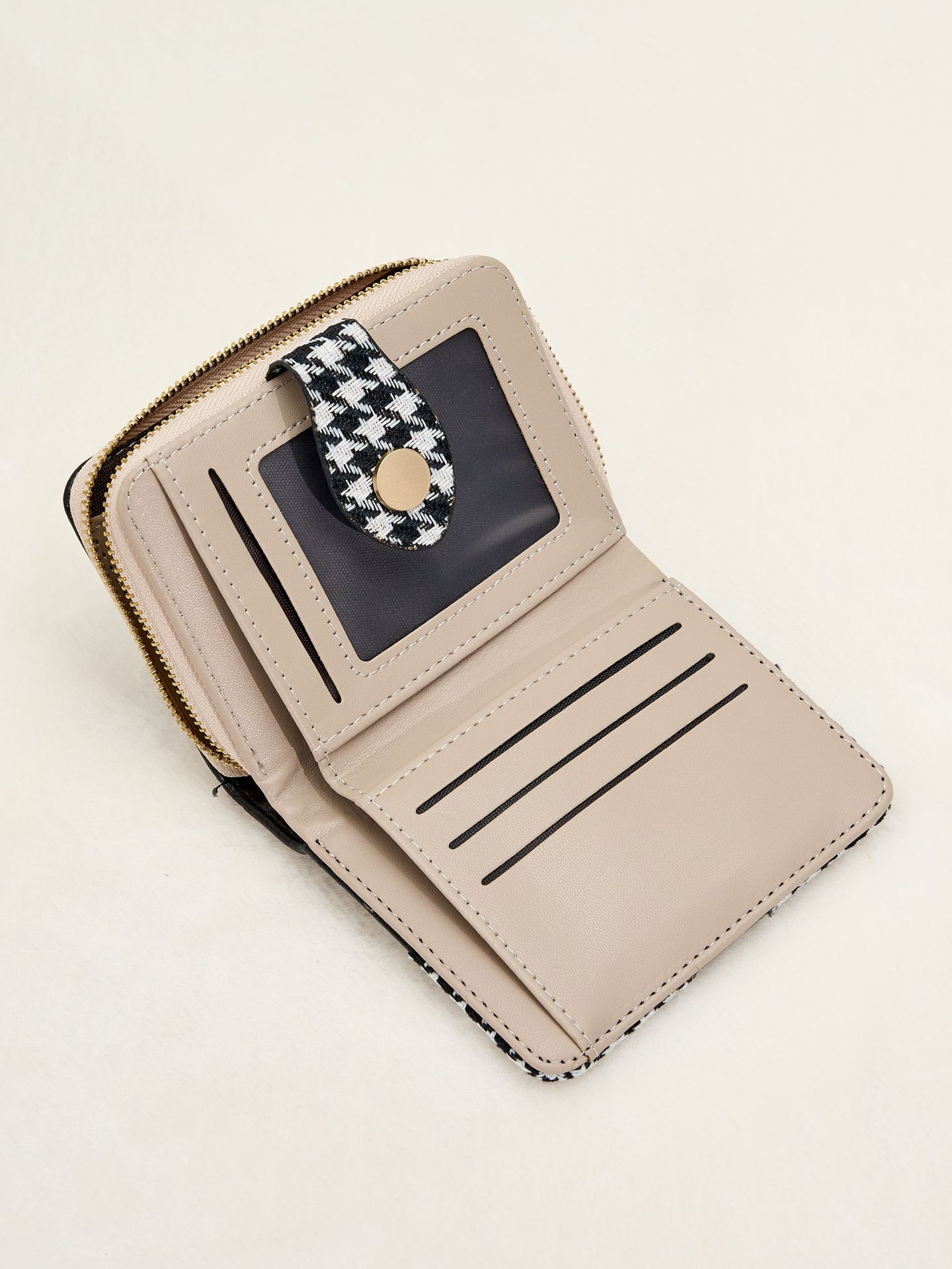 2024 New Korean Style Simple Fashion Small Wallet Women's Short Houndstooth Special-Interest Design Clutch Mini Women's School display picture 3