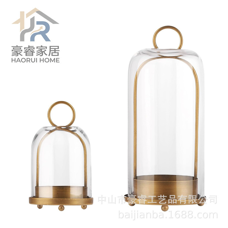 European creative style candle holder metal glass ornament props…