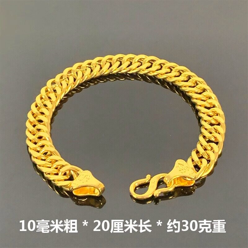 Vietnamese Gold-Plated Bracelet for Men, Tank Chain, Yellow-Plated Jewelry, Imitation Gold, Bold Style, Boss Bracelet, Long-Lasting Color Vietnamese Gold-Plated Bracelet for Men, Tank Chain, Yellow-Plated Jewelry, Imitation Gold, Bold Style, Boss Bracelet, Long-Lasting Color