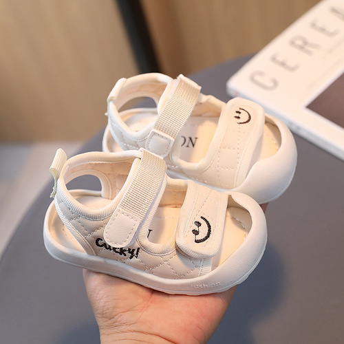 夏季新款婴儿鞋子宝宝凉鞋男童软底学步鞋女童包头小童鞋一件代发