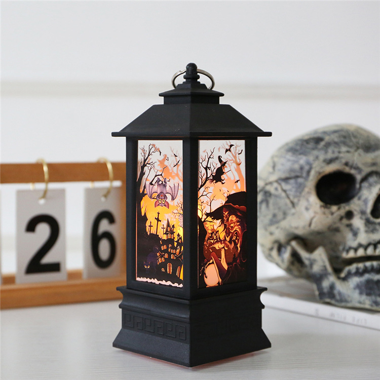19 New Halloween LED Night Light Ghost Festival Products Wind Lantern Decoration Ornaments Simulation Flame Lamp Decoration Props