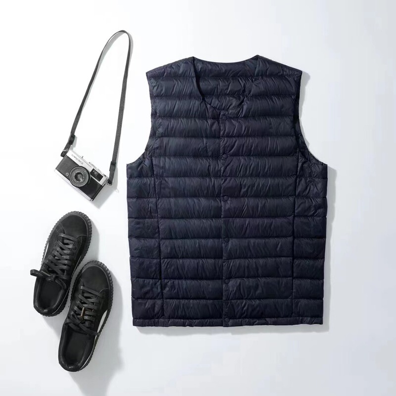 Down Vest Men's Collarless Inner Liner Autumn and Winter Light down Jacket Vest Youth Large Size Waistcoat Round Neck V Neck Down Vest Men's Collarless Inner Liner Autumn and Winter Light down Jacket Vest Youth Large Size Waistcoat Round Neck V Neck
