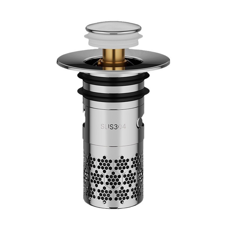 Lavabo tapón de fuga lavabo escurridor de núcleo de rebote universal lavabo pantalla de filtro antibloqueo desodorante tipo de empuje