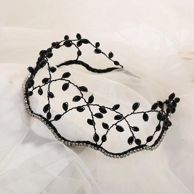 Fashion Leaf Iron Inlay Crystal Rhinestones Hair Band