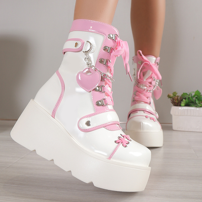 Demonia thick-soled boots 2023 new punk motorcycle thick-soled mid-calf boots Women's European and American cute hot girl motorcycle boots Demonia thick-soled boots 2023 new punk motorcycle thick-soled mid-calf boots Women's European and American cute hot girl motorcycle boots