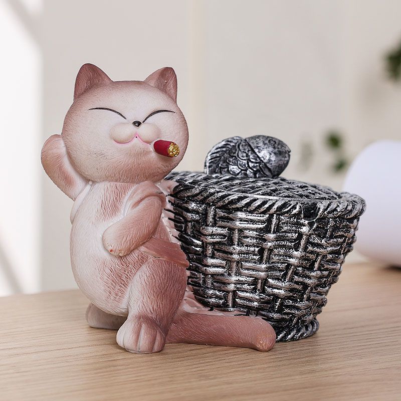 고양이(갈색)-뒷바구니(뚜껑)