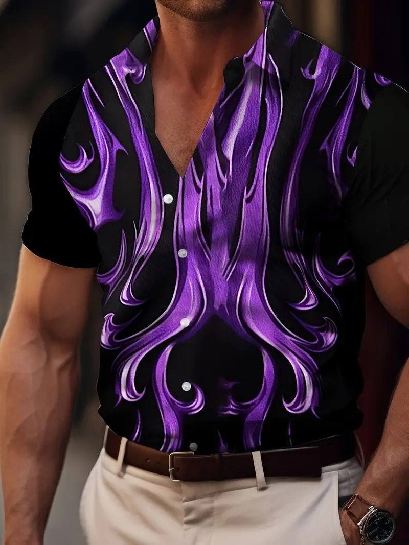 Camisa de manga corta con estampado de nota ancha popular retro de marca de moda europea y americana de verano 2024 para hombres MB1