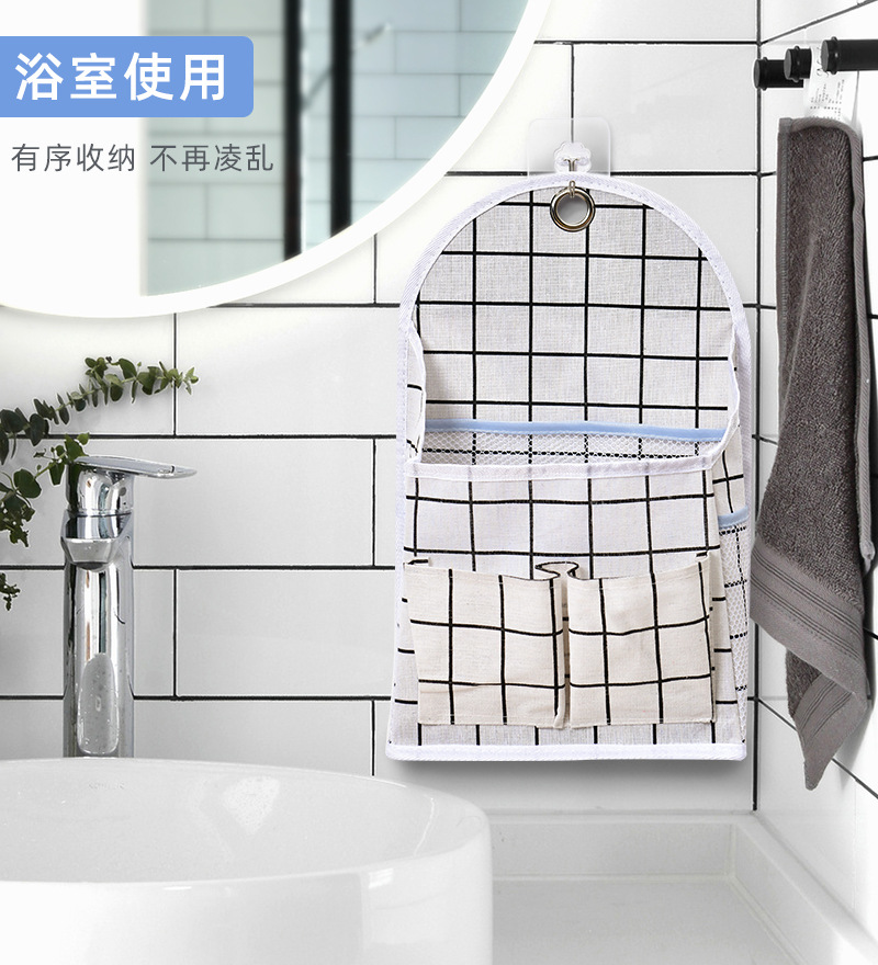 布藝收納掛袋學生宿舍牆掛式袋子廚房門後牆上置物架小布袋子批發