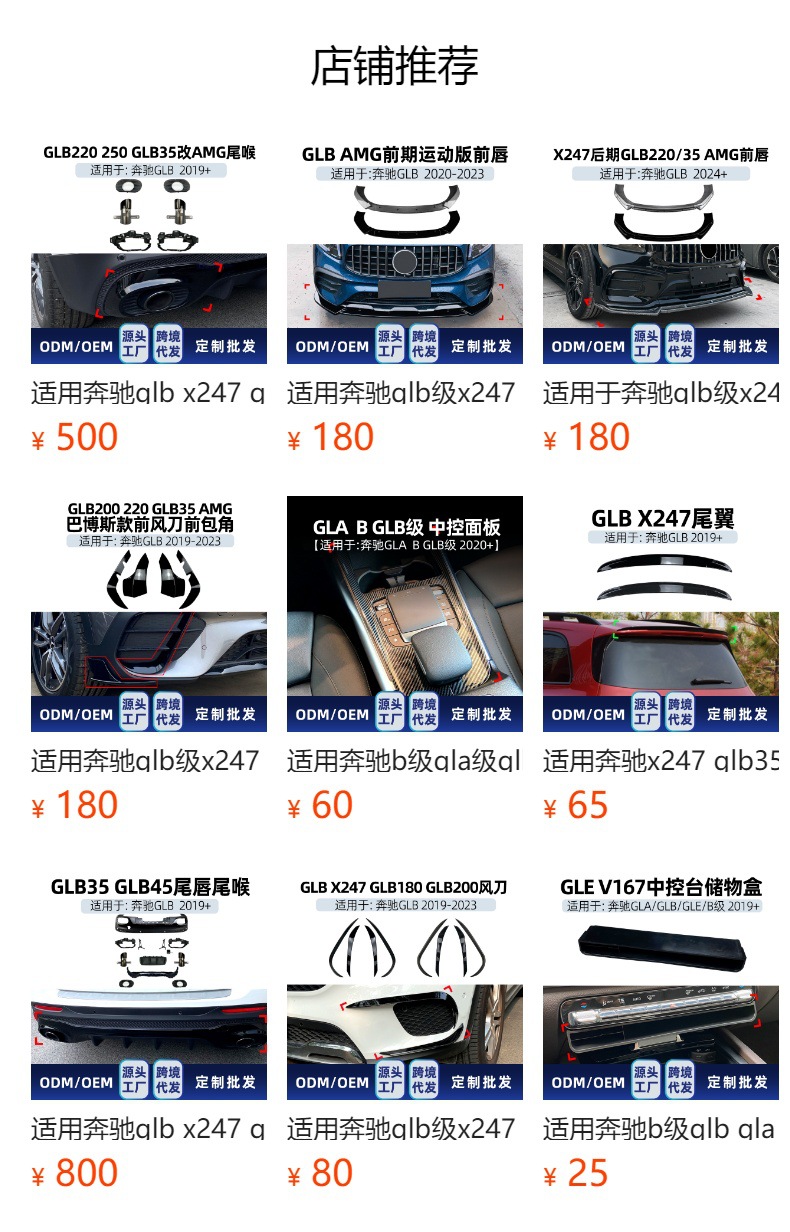 Suitable for Mercedes-Benz GLB X247 GLB35 AMG Line 2020-2026 rear lip spoiler modification