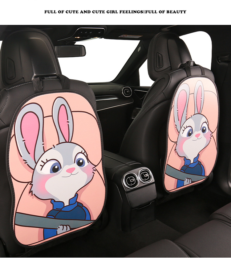 2024 car seat cushion four seasons universal seat back four seasons universal cute cartoon high-end car seat back anti-kick pad