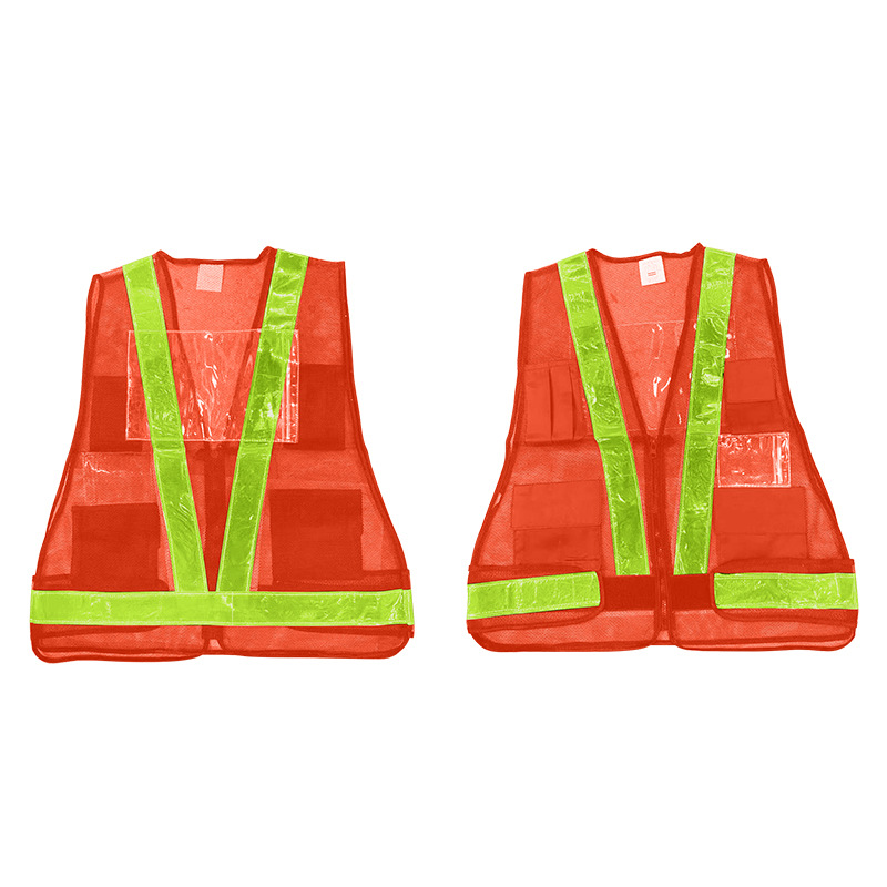 Cross-border multi-bolsillos tela de malla triangular chaleco reflectante V ciclismo ropa reflectante sitio de construcción protección de seguridad especial al aire libre