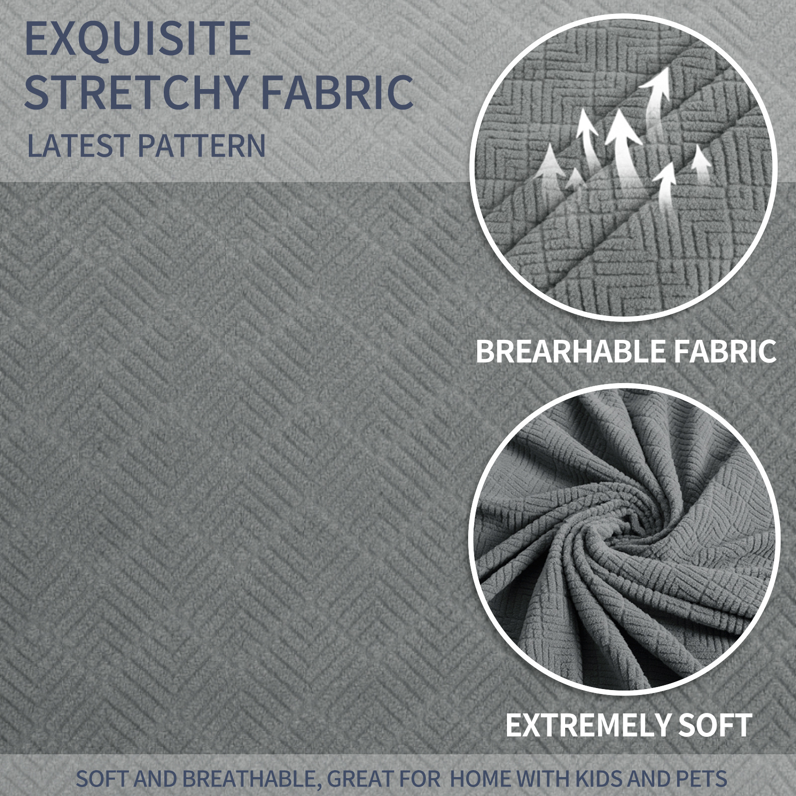 Nueva cubierta de sillón reclinable Jacquard diamante cubierta de sillón reclinable elástica cubierta de sofá de cuatro estaciones con bolsillo cubierta de sillón de masaje de color sólido