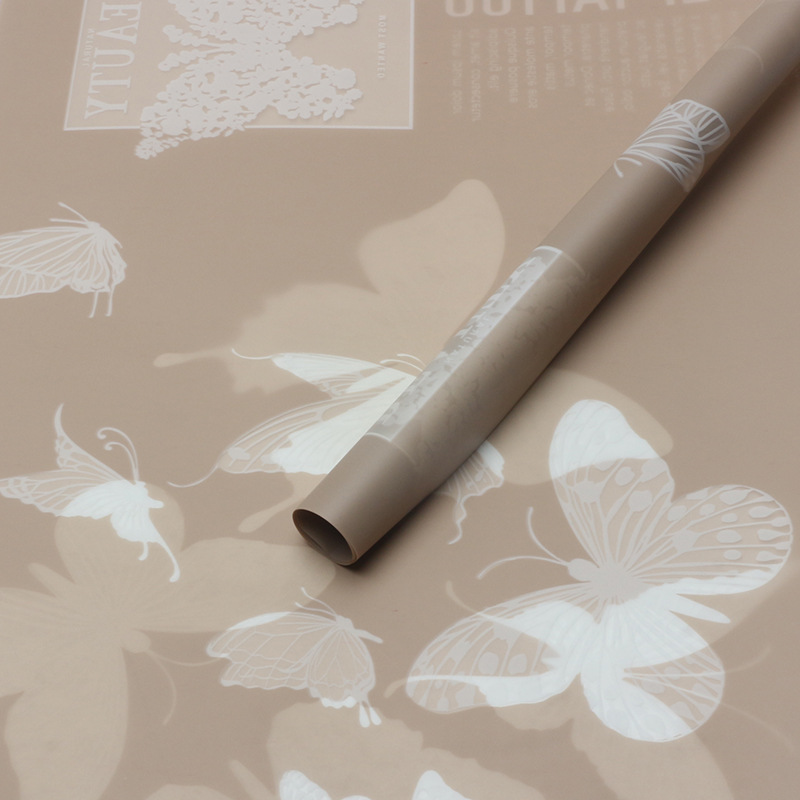 Huaxi mariposa danza película de gel al por mayor nuevo papel de embalaje de flores impermeables floreistería artículos de embalaje de ramo de flores