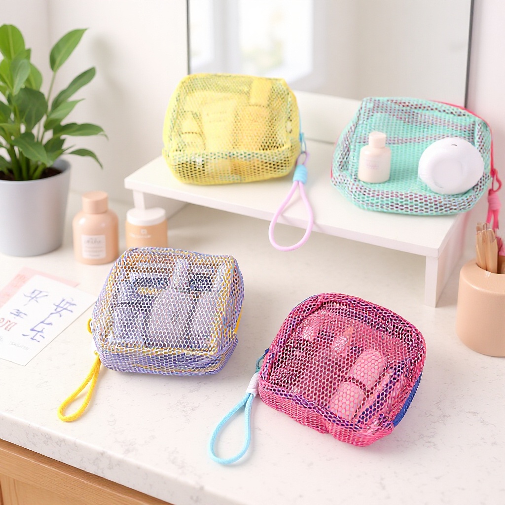 Bolsa de tofu de dopamina mini malla de viaje portátil bolsa de almacenamiento de cosméticos de lavado bolsa de maquillaje bolsa de almacenamiento de malla
