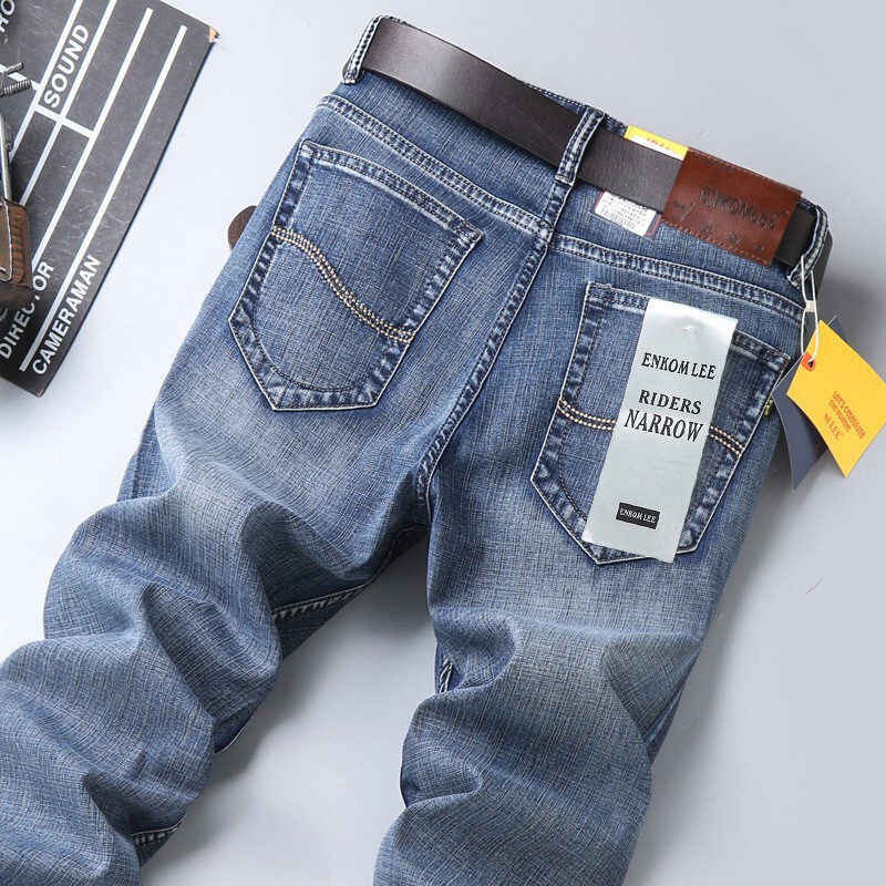 Autumn New Tang Jeans Men's Stretch Loose Straight-Leg Men's Washed High-End Pants Light Luxury Men's Long Pants Winter