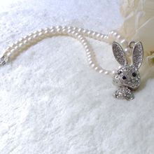 6-7m天然淡水珍珠项链微瑕兔子简约百搭轻奢风原创设计工厂定 制