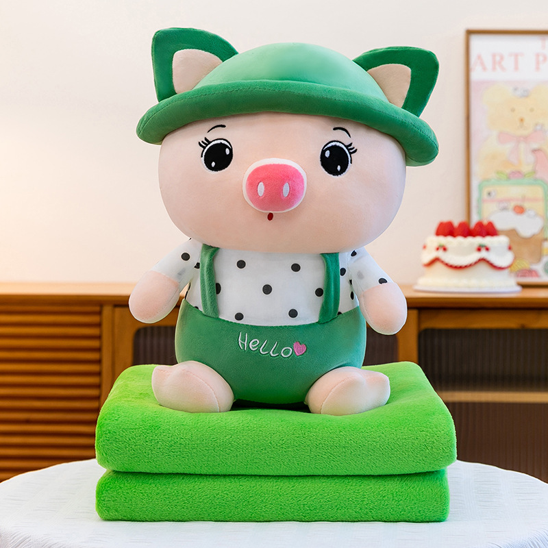 Manta de aire acondicionado de dibujos animados, almohada, edredón, almohada de siesta multifuncional dos en uno, venta directa de fábrica, comercio exterior al por mayor