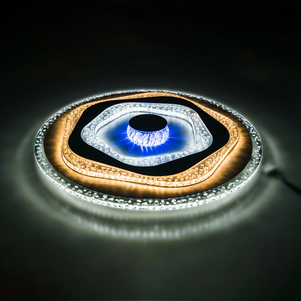 厂家直供现代亚克力吸顶灯圆形2.4G智能遥控90W卧室灯客厅灯灯饰