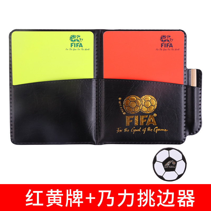 サッカー審判赤と黄色のカードサイドピックサッカー試合サイドフラッグ審判小道具と機器マウスガードホイッスル審判バッグ|undefined
