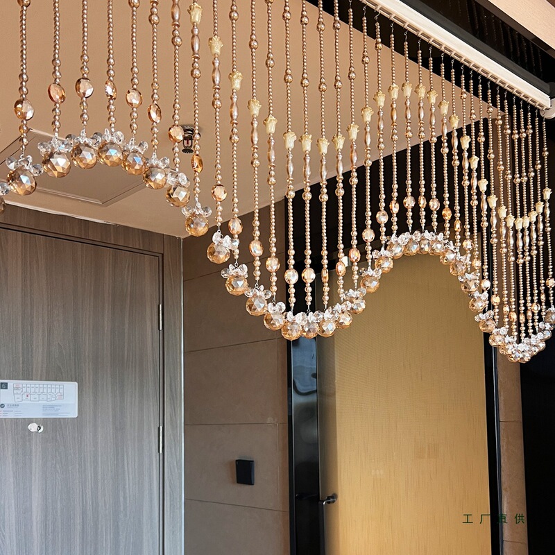 New Style Gourd Crystal Bead Curtain Door Curtain Living Room Partition Curtain Entryway Bathroom Toilet Wave Hanging Curtain No Drilling Required New Style Gourd Crystal Bead Curtain Door Curtain Living Room Partition Curtain Entryway Bathroom Toilet Wave Hanging Curtain No Drilling Required