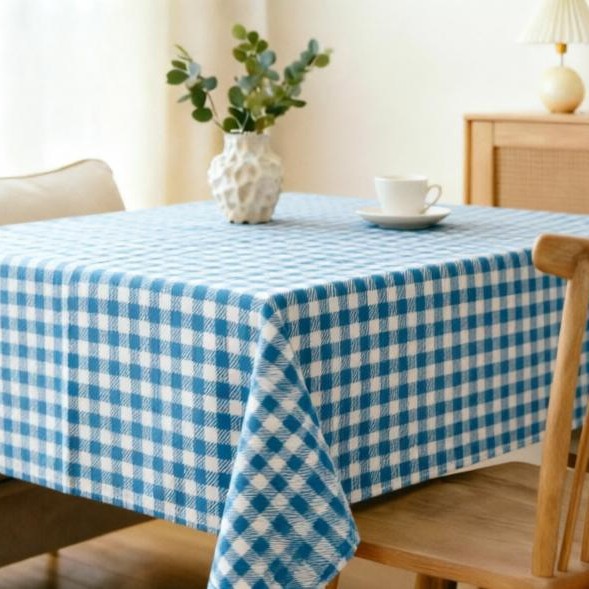 Teal de mesa a cuadros nuevo lujo ligero de alto nivel de sensación de decoración de la atmósfera de la mesa de té teal de mesa de comedor sin protección
