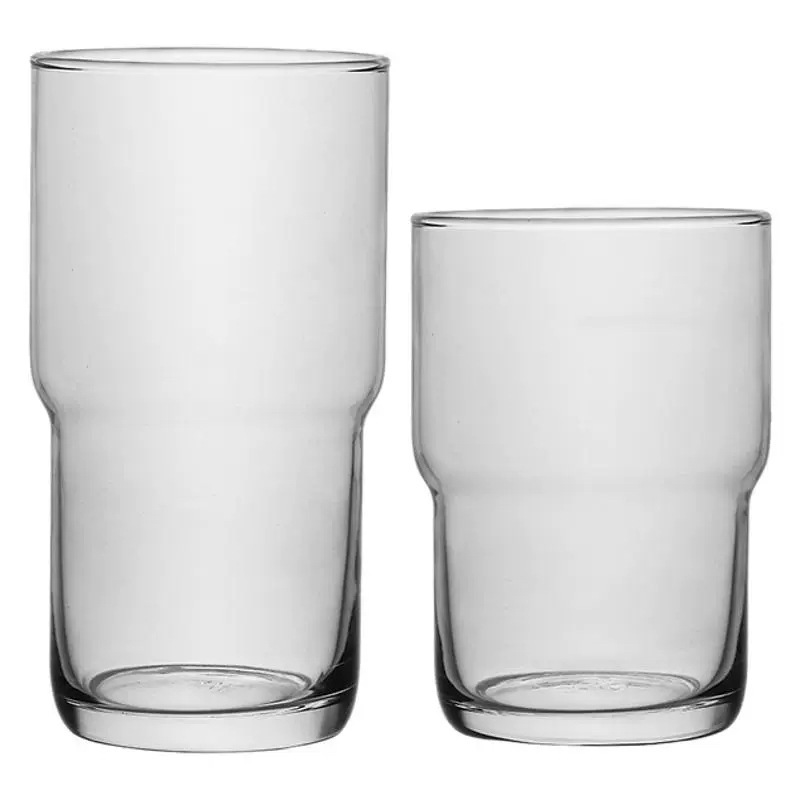 Importación de gran capacidad de fondo grueso laminado tazas de vidrio transparente brillante simple taza de cerveza taza de jugo taza de café