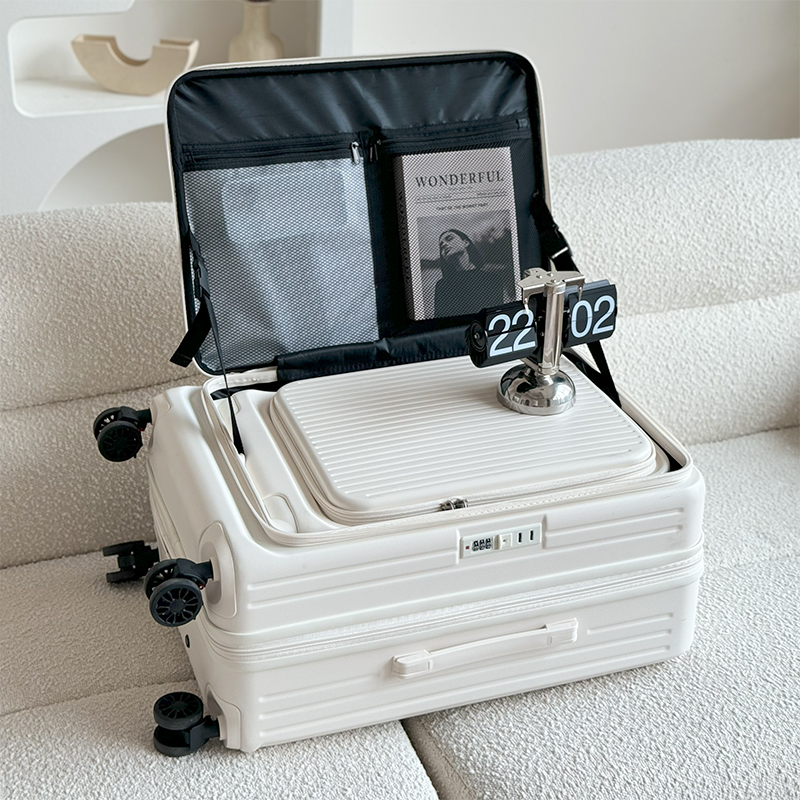 New Side Opening Luggage Large Capacity Expandable Carry On Quiet Travel Suitcase For Men And Women 1/9 Opening_voghion.com