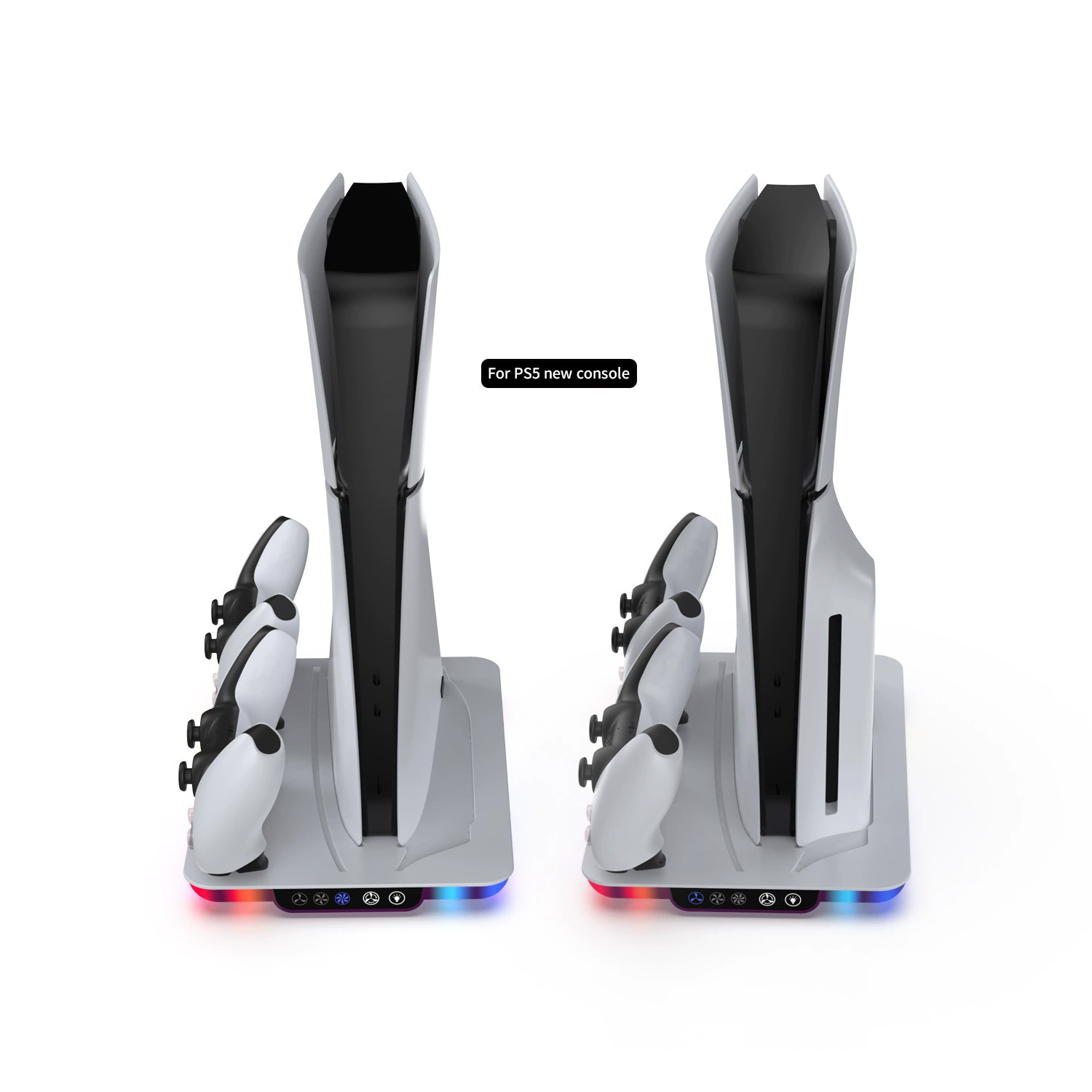 Хостинг-основание для охлаждения PS5SLIM с RGB подсветкой, универсальная подставка для PS5, место для держателя, полный комплект гарнитуры