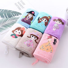Children's bath towel pure cotton coral velvet printed cartoon small towel baby face wash towel rectangular kindergarten towel
