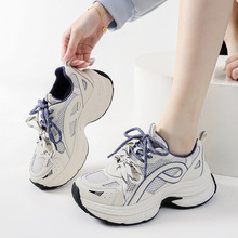 秋季新品厚底老爹鞋女时尚百搭休闲运动鞋轻便软底增高鞋温州女鞋