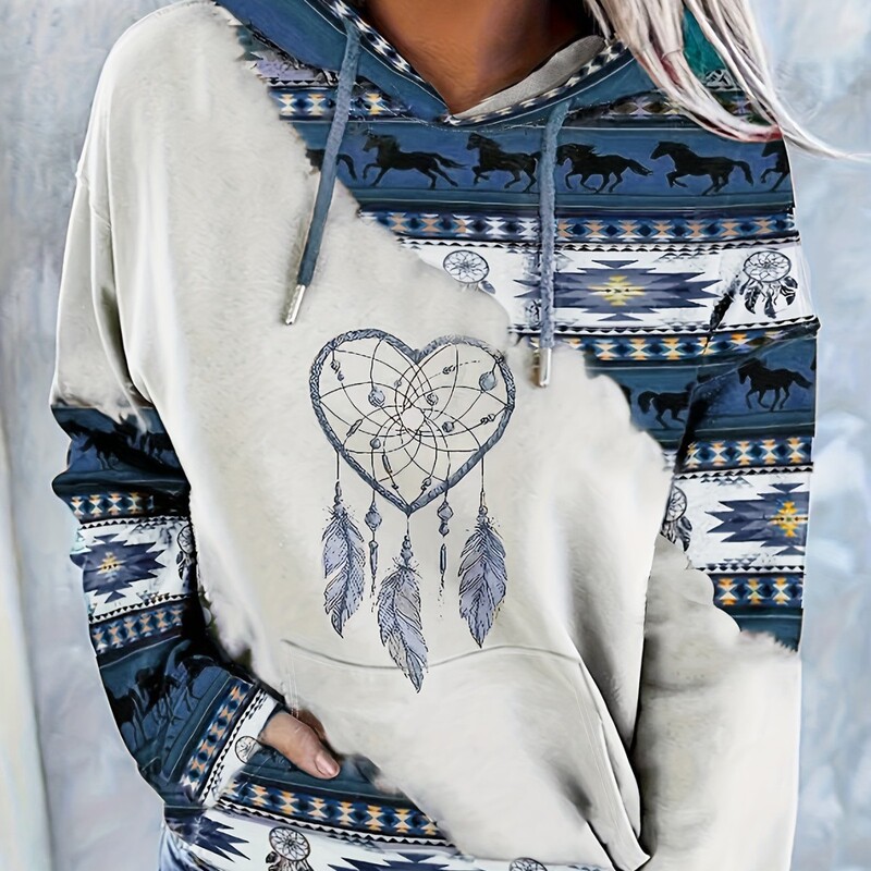 Independent Website Cross-Border Hot-Selling Source of Goods: Bohemian Aztec Western Ethnic Style Sweatshirt for Women Independent Website Cross-Border Hot-Selling Source of Goods: Bohemian Aztec Western Ethnic Style Sweatshirt for Women