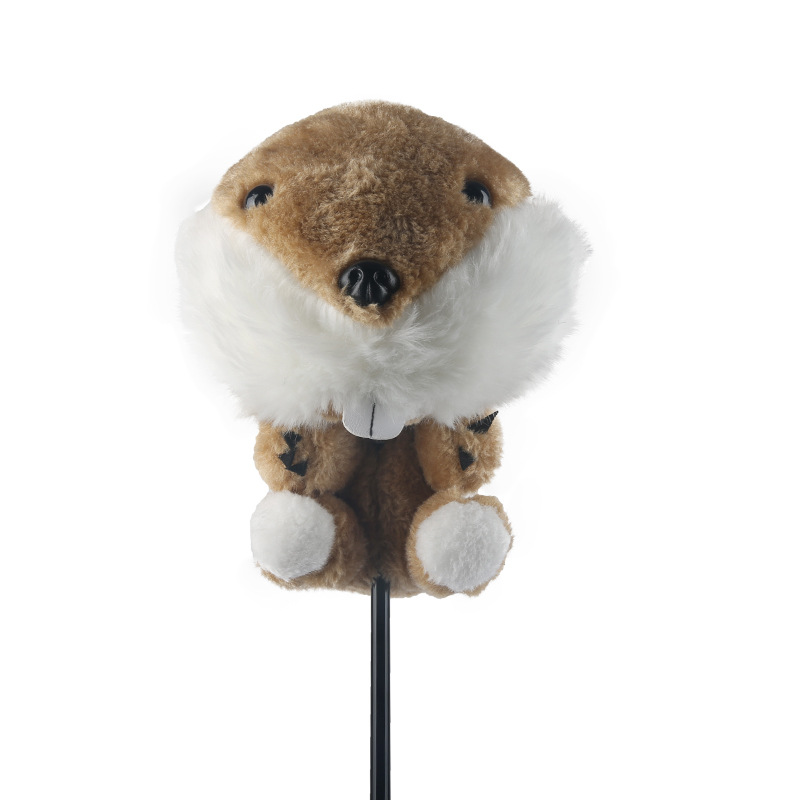 EBAY caliente Brown Beaver Golf cubierta del sombrero del animal lindo Club de dibujos animados cubierta de la cabeza cubierta protectora fábrica al por mayor
