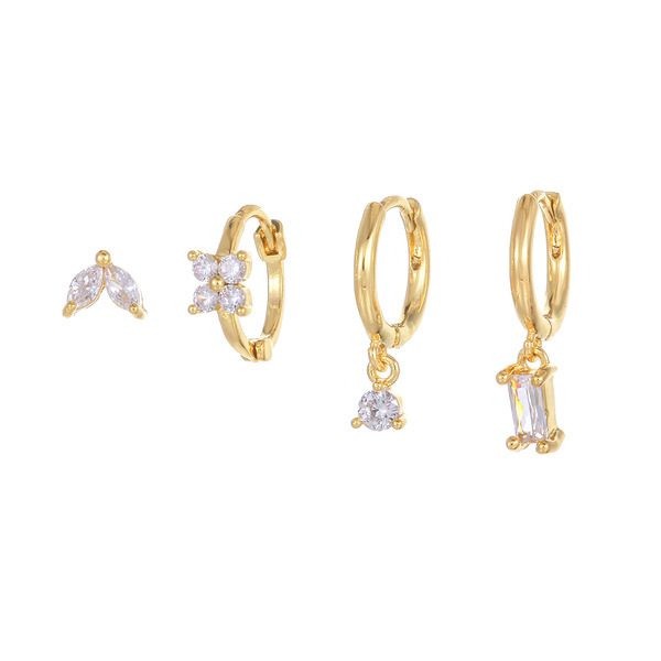 fashionable geometric earrings with zircon
