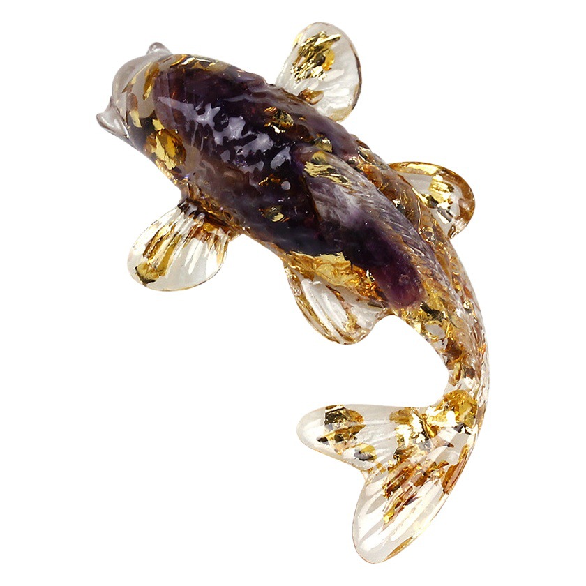 天然水晶の砂利の小さい魚の形の小さい置物の装飾の事務のデスクトップのアクセサリの贈り物の自動車の置物