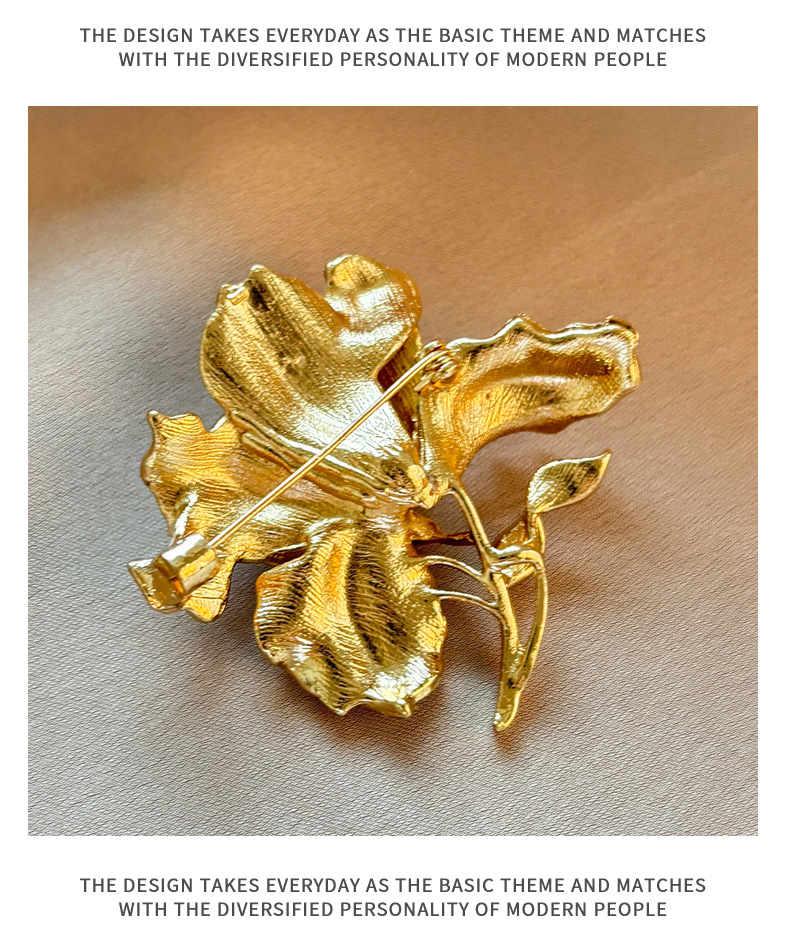 Ancient-Style Enamel Peony Flower Brooch for Women, Niche Retro Painted Floral Pin, Lapel Pin for Suit, Clothing Accessory