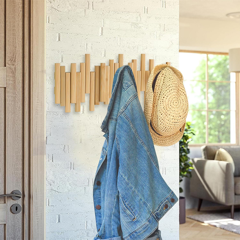 Percha de llave de piano, gancho de pared de pared de madera maciza, entrada al dormitorio, entrada a la casa, almacenamiento después de entrar por la puerta, perchero sin agujeros