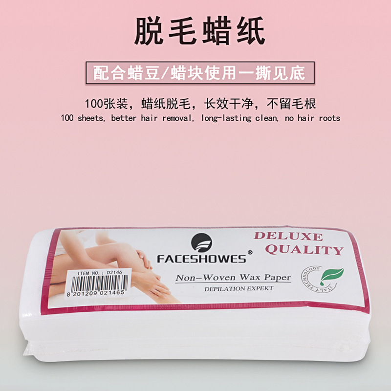 Factory Direct disposable hair removal wax paper 100 pieces nail art hair removal paper Non-woven fabric beauty nail art beeswax paper