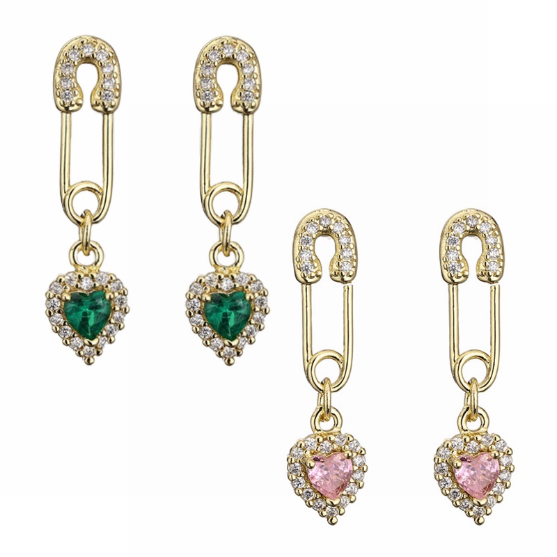 Pendientes de clip de papel personalizados simples europeos y americanos Pendientes femeninos Luz de lujo amor corazón gota de agua Pendientes de perlas Pendientes femeninos