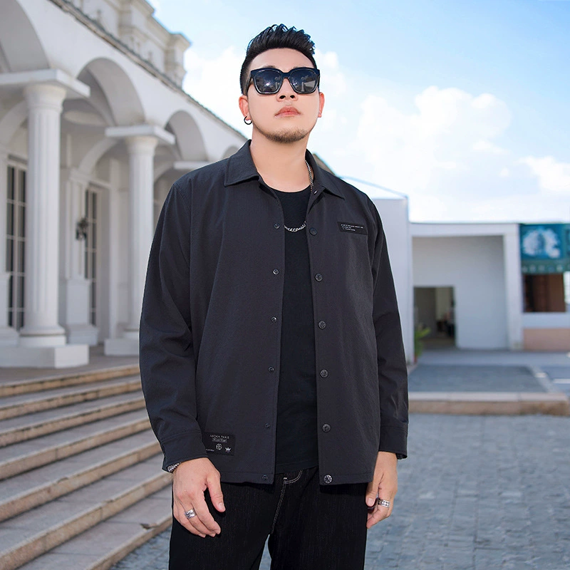 Осенняя свободная куртка (плюс сайз), 1XL–7XL, черная