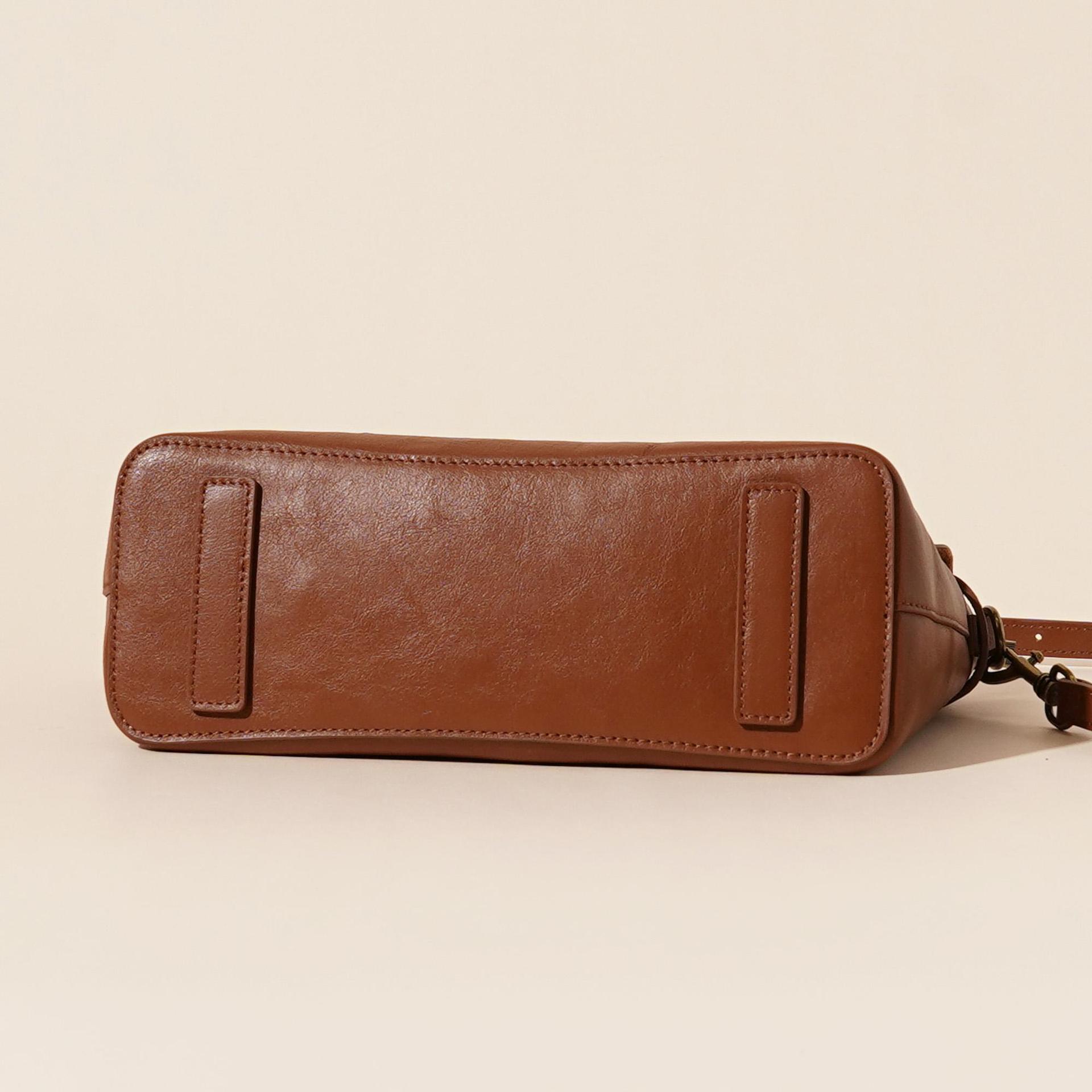 Túi đeo chéo nữ phong cách bì thư da PU cao cấp màu trơn, dung tích lớn đi làm (30.5×10.5×17 cm) — nâu caramel chi tiết 23