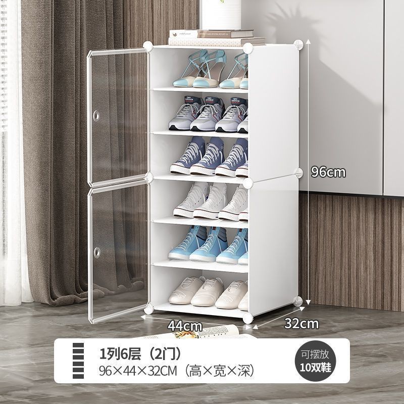 Estante de zapatos simple puerta doméstica multicapa de almacenamiento a prueba de polvo interior nuevo tipo 2026 alquiler transparente gabinete de zapatos de plástico