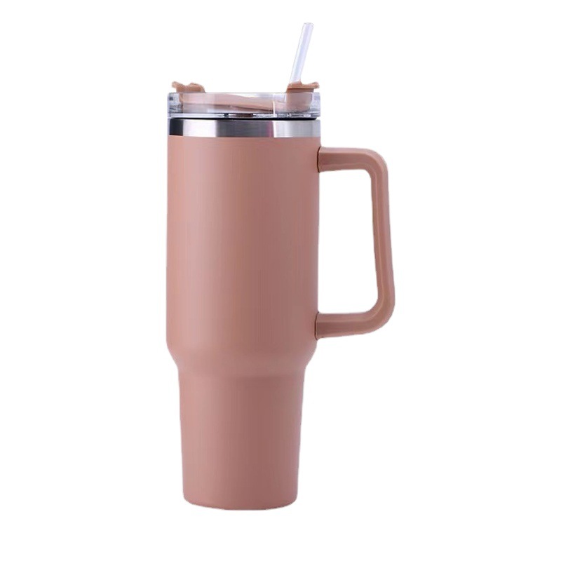Transfronterizo 40oz mango taza de coche 304 paja de acero inoxidable taza de agua helado taza de coche portátil taza de vacío al por mayor