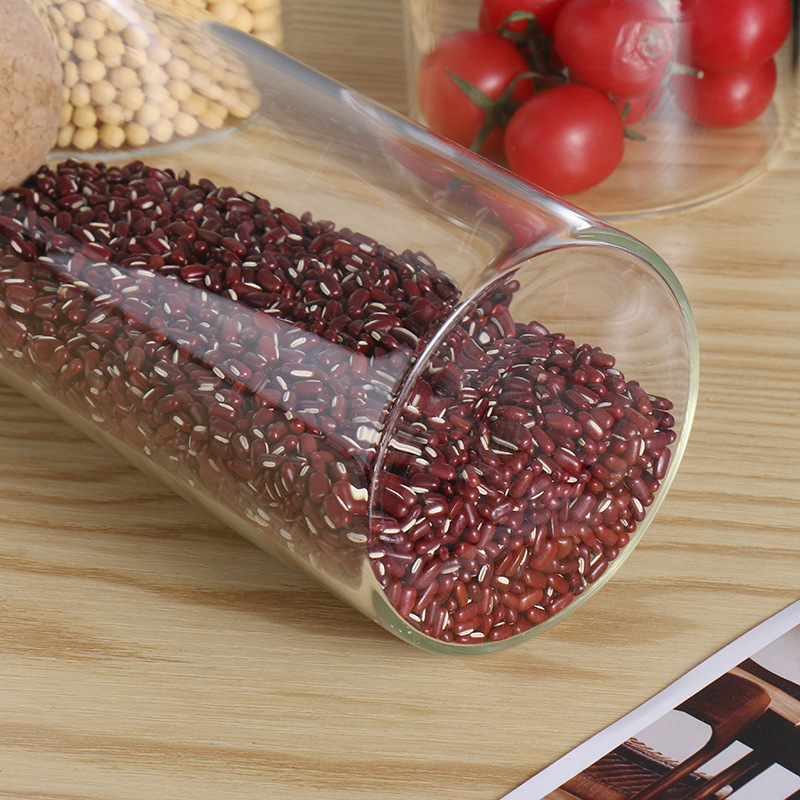 Jarra sellada de fábrica con tapa jarra de almacenamiento flor tarro de té redondo bola transparente botella de vidrio de borosilicato de corcho