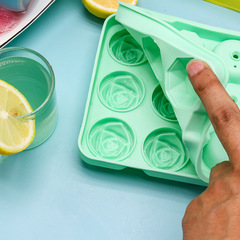 Silicone Ice Tray 12-Pack Rose Ice Cube Mold Home Ice Maker Ice Cubes Whiskey Commercial Large Round