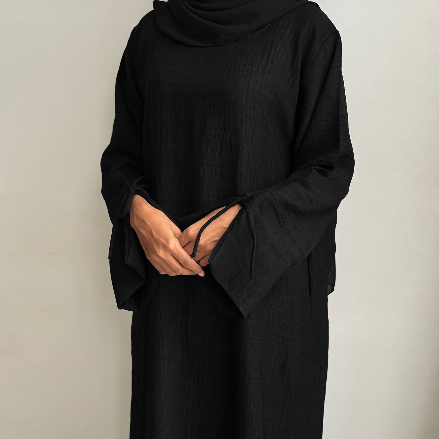 Dubai Turkish Clothing Middle Eastern Export Simple Ethnic Style Women's Long Robe Dress_ecoleips.com