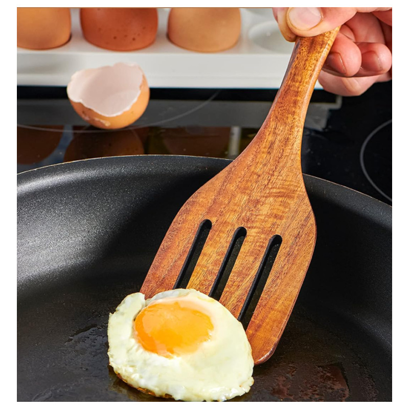 Pala de madera de acacia transfronteriza, pala de cocina, pala de filtro, cuchara de sopa de madera, colador, cuchara de arroz de madera, juego de cuchara de fideos, utensilios de cocina de Amazon