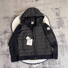 正确版M家针织拼接连帽加厚男士羽绒服90绒保暖开衫外套冬季款